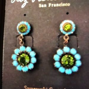 liz palacios Jewelry - Liz Palacios Turquoise stone rhinestone earrings liz palacios Jewelry - Liz Palacios Turquoise stone rhinestone earrings